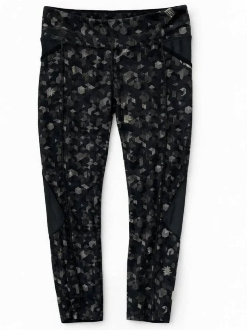 Athleta Be Free Leggings Womens XS Gray Triangle Print Athletic Yoga Gym